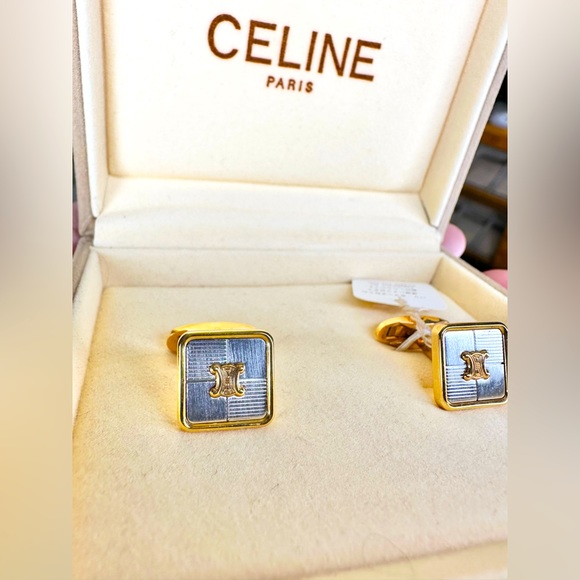 122 Celine Vintage Logo Cufflinks - Picture 4 of 4